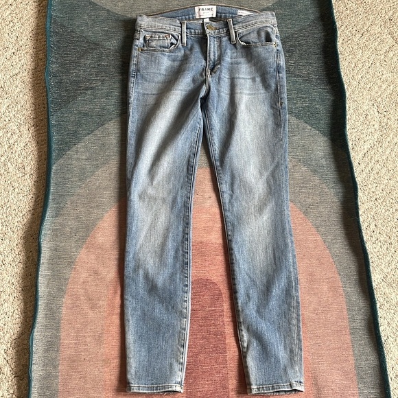 Frame Denim Women's Le Skinny De Jeanne Crop Blue Jeans - Picture 8 of 14